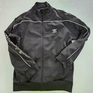 Adidas Originals Mens Track Jacket Black White Trefoil Full Zip 838005 XL